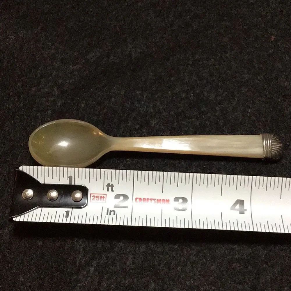 Vintage translucent baby / caviar spoon with sterling silver top